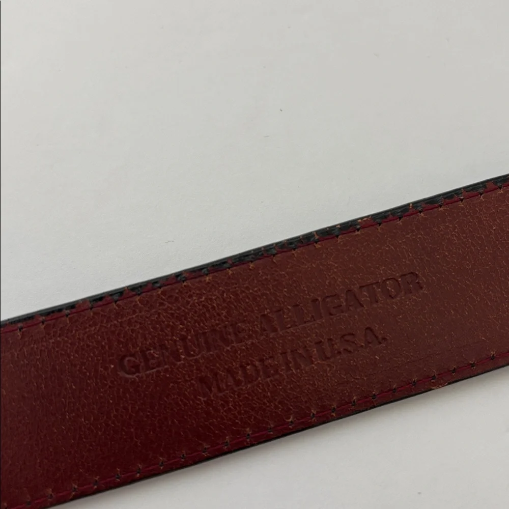 W. Kleinberg Genuine Alligator USA Neiman Marcus Adjustable‎ Belt Black Mens 42
